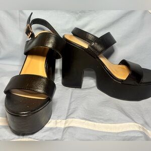 BAMBOO Black Platform Heels